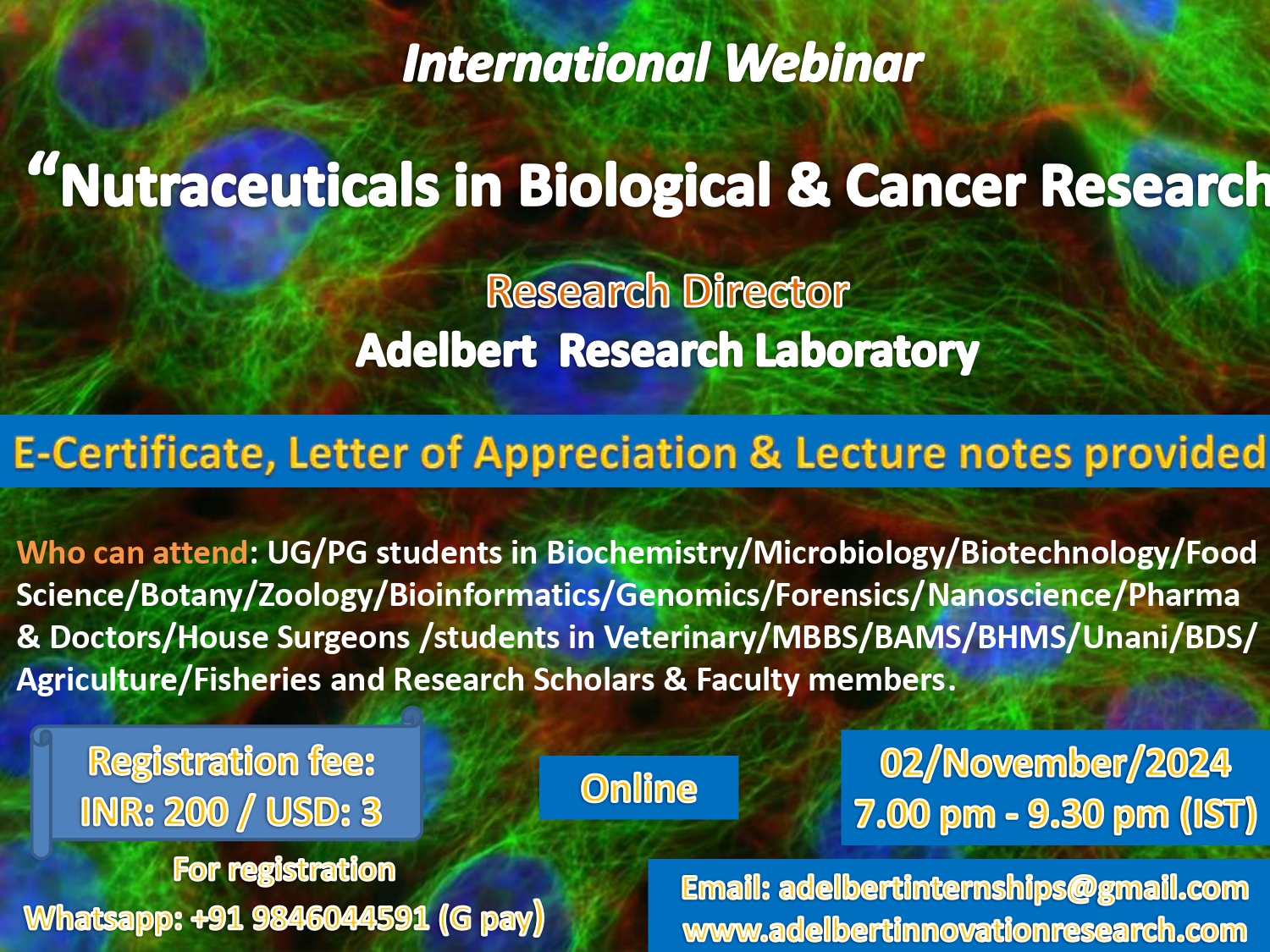 Nutraceuticals in Biological and Cancer Research 2024